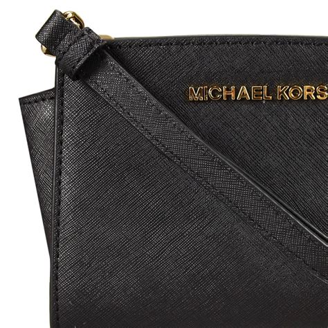 black mini selma michael kors|selma mini crossgrain leather bag.